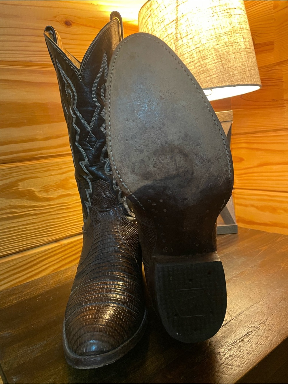 Men’s Tony Lama’s / Genuine Brown Lizard / Western Cowboy Boots / 10D - Picture 5 of 9